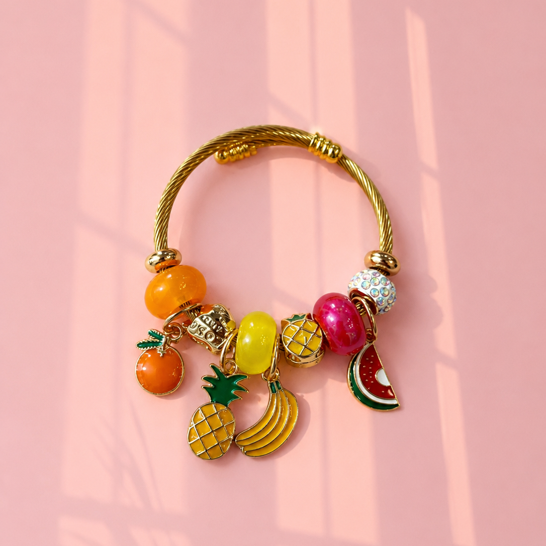 Fruits kids charm bracelet