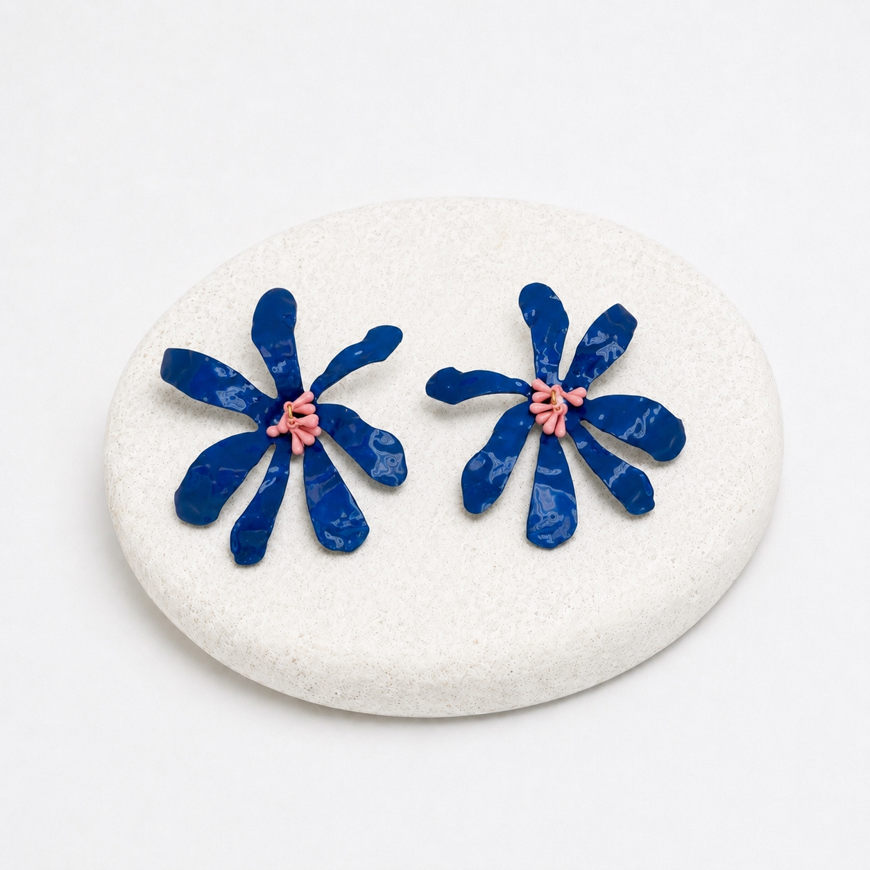 Electric blue flower earrings
