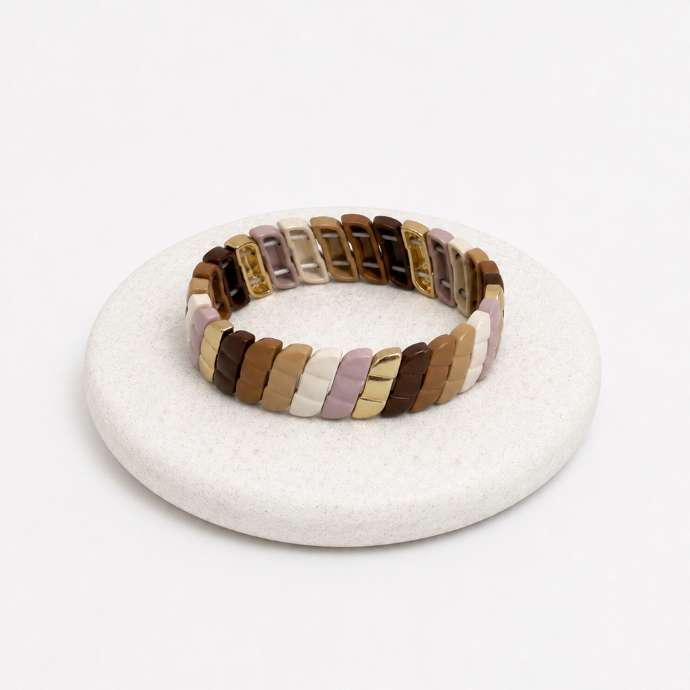Sand tones enamel bracelet