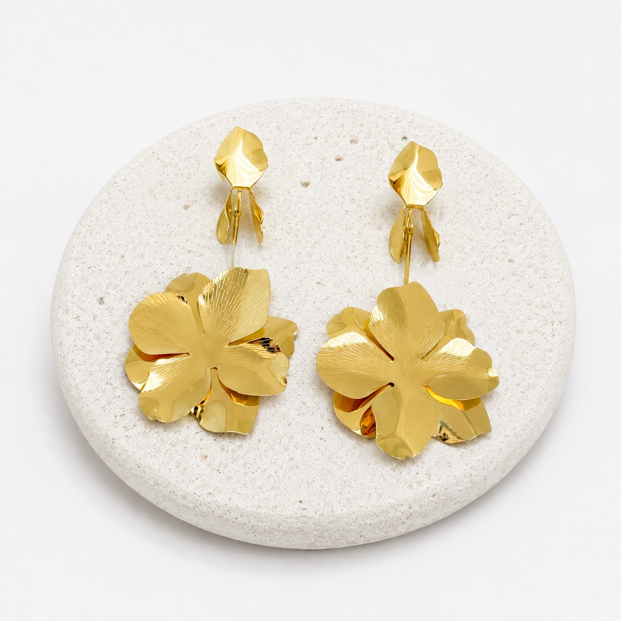 Oversized drop floral earrings
