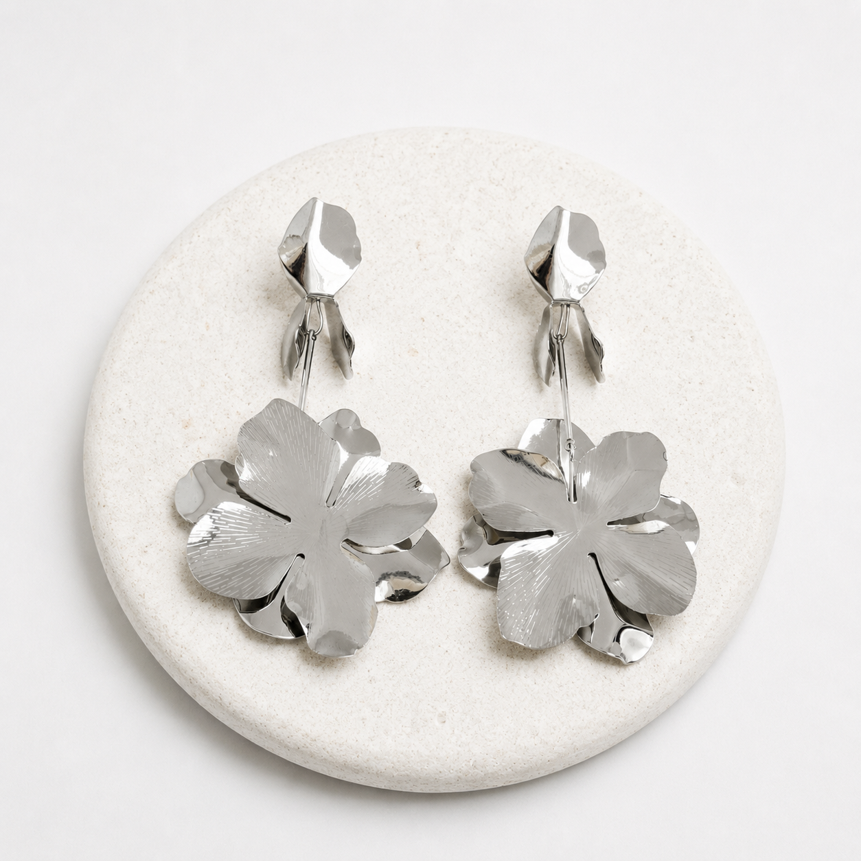 Oversized drop floral earrings