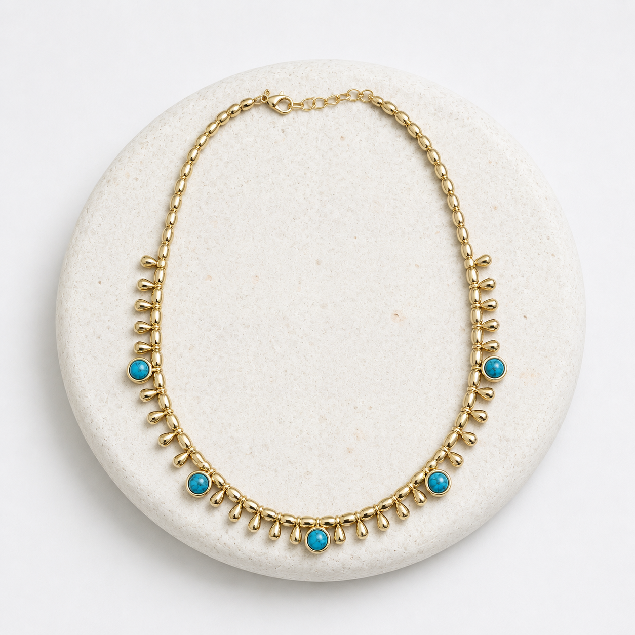 Delicate turquoise drop necklace