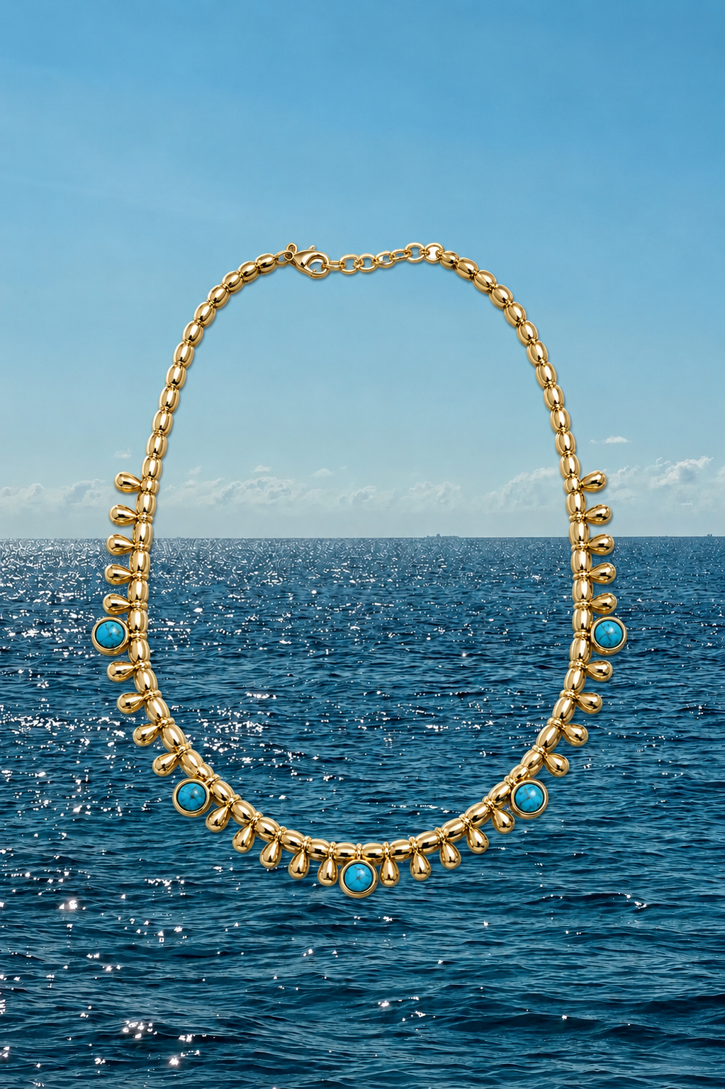 Delicate turquoise drop necklace