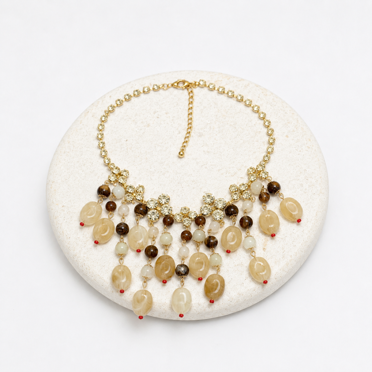 Earthy hues sparkly necklace