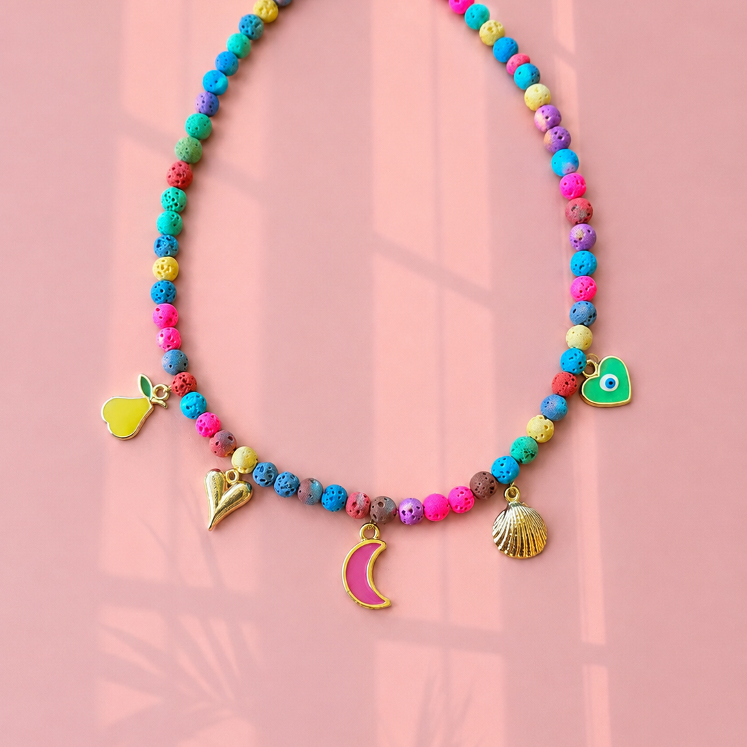 Colorful charm necklace