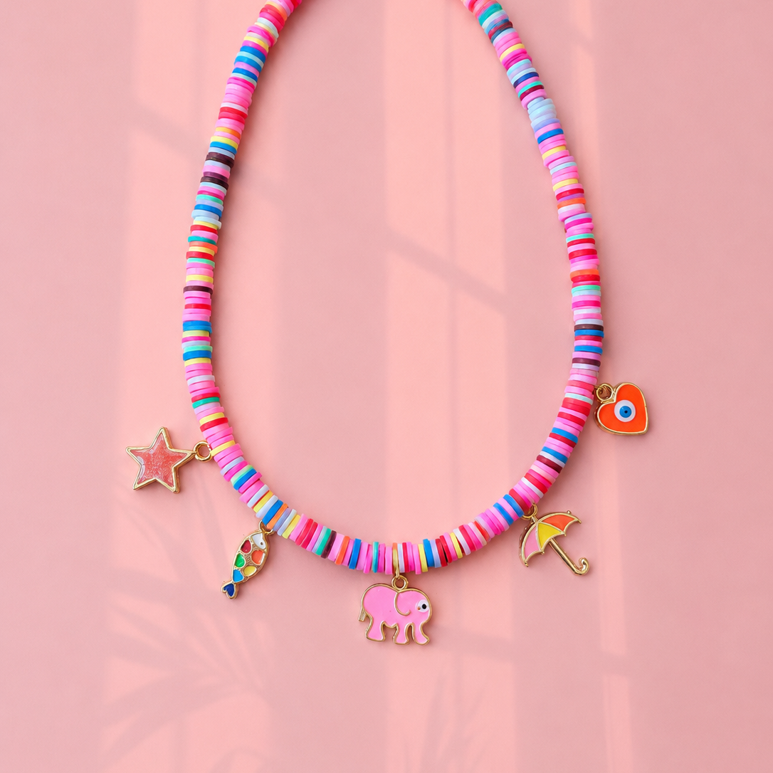 Hot pink surfer necklace
