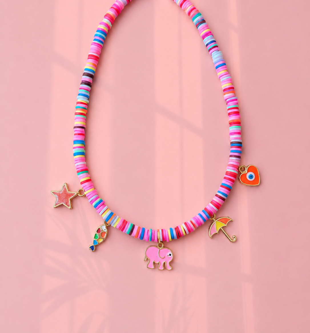 Hot pink surfer necklace