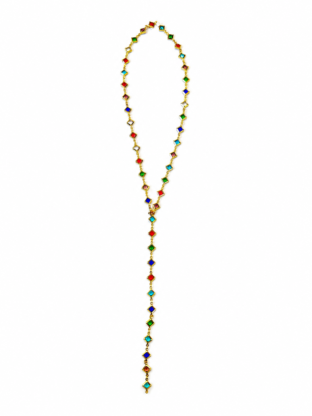 Thin multicolor chain necklace