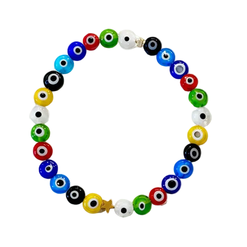 Small multicolor eyes bracelet