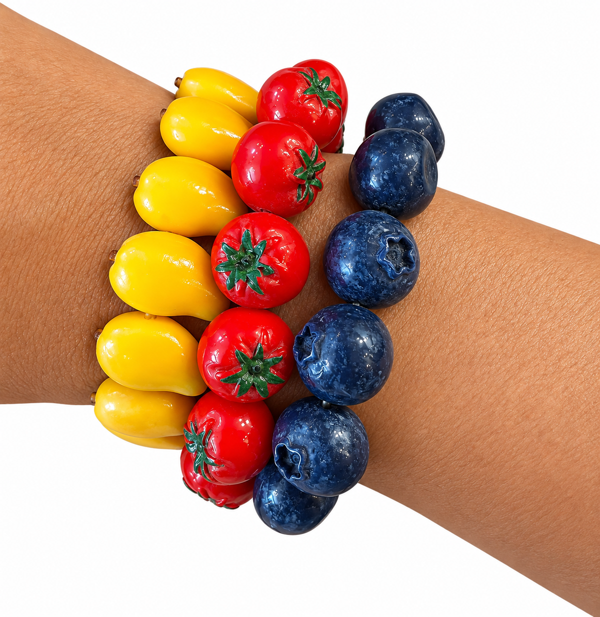 Set of 3 fruits chunky bracelets