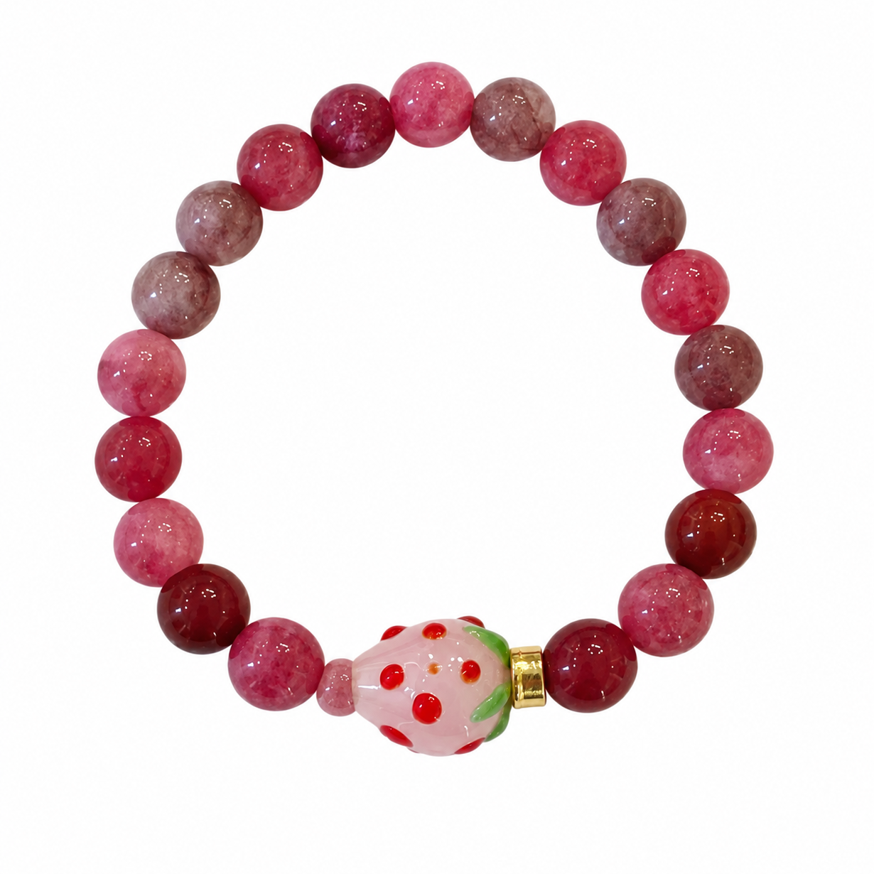 Strawberry semi-precious stone bracelet