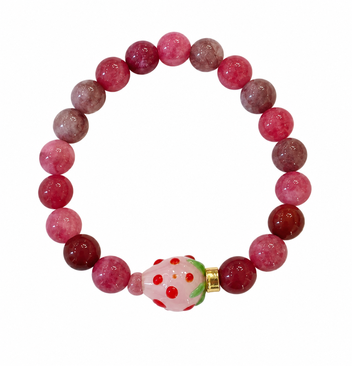 Strawberry semi-precious stone bracelet
