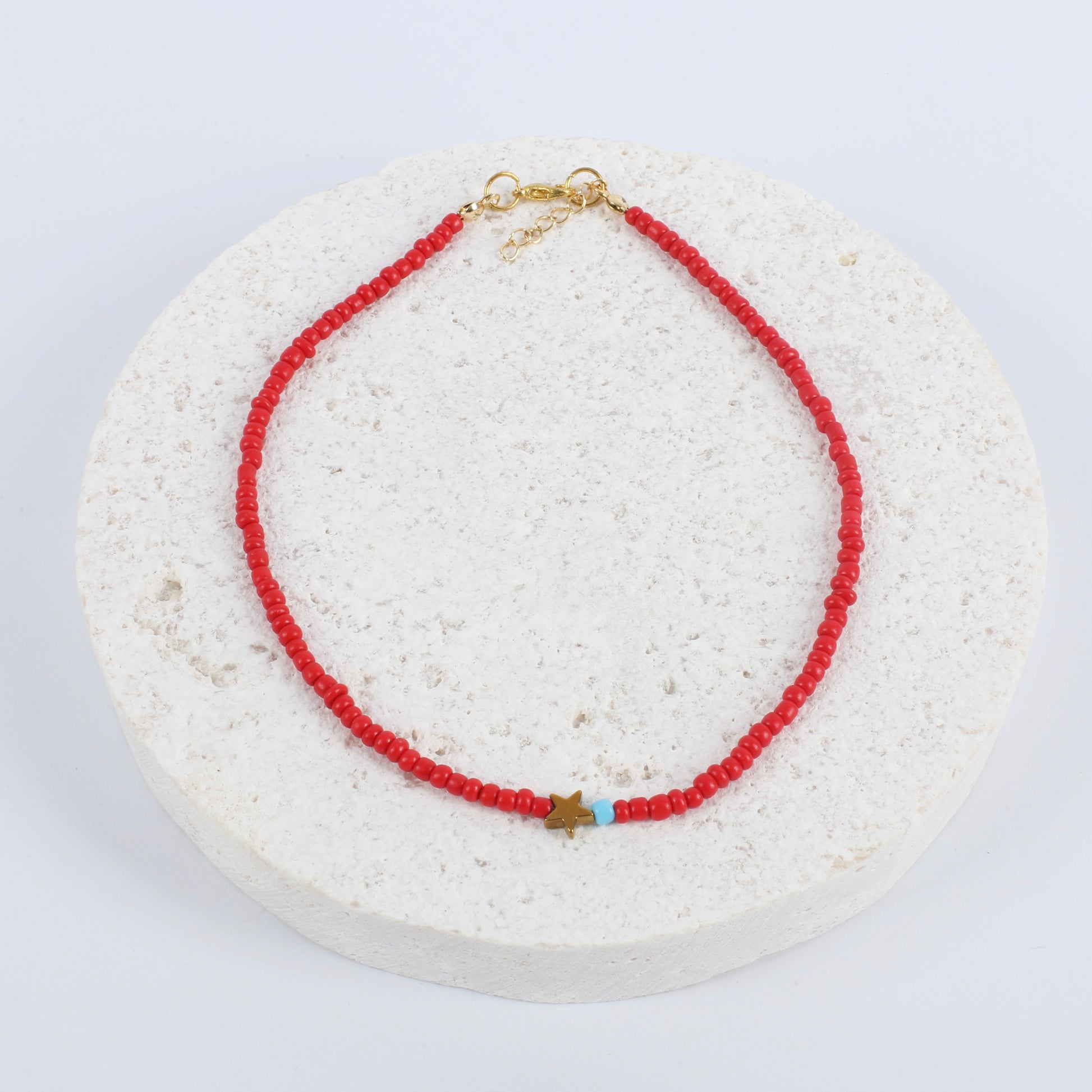 Delicate red starlight necklace