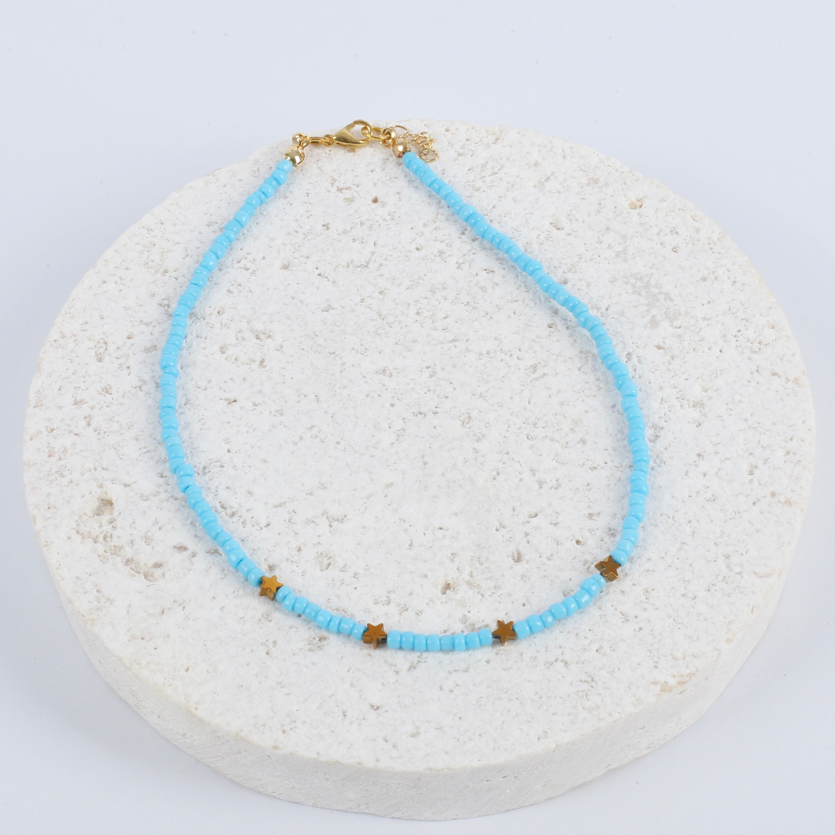 Delicate aqua starlight necklace