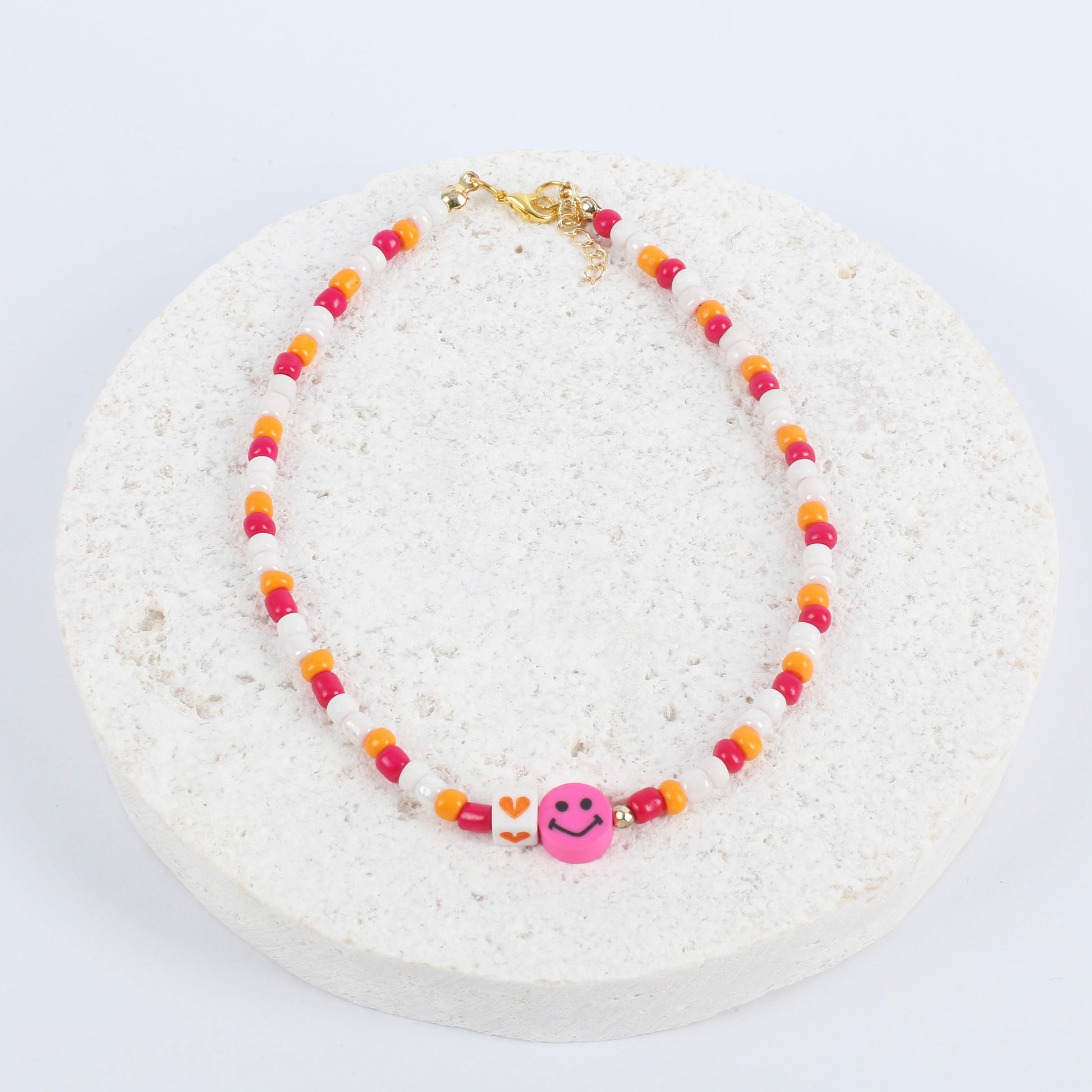 Fuschia smiley necklace