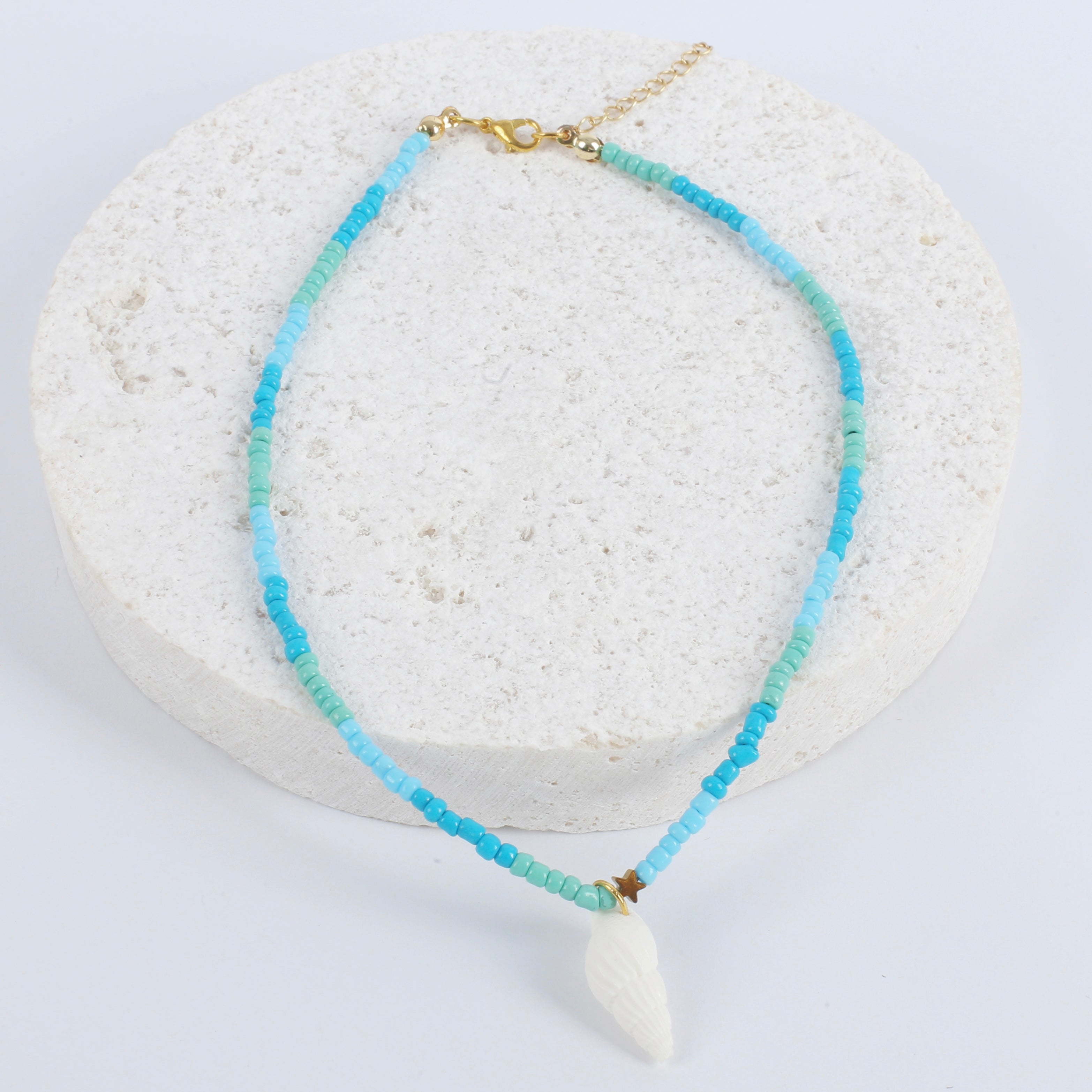 Ocean blue shell necklace
