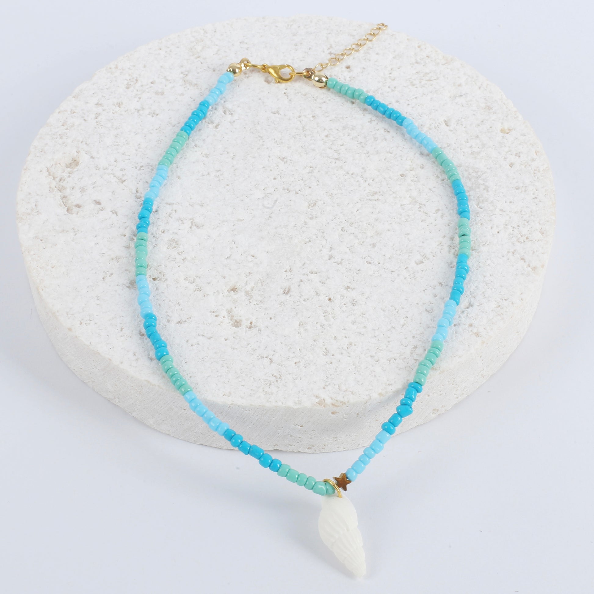 Ocean blue shell necklace