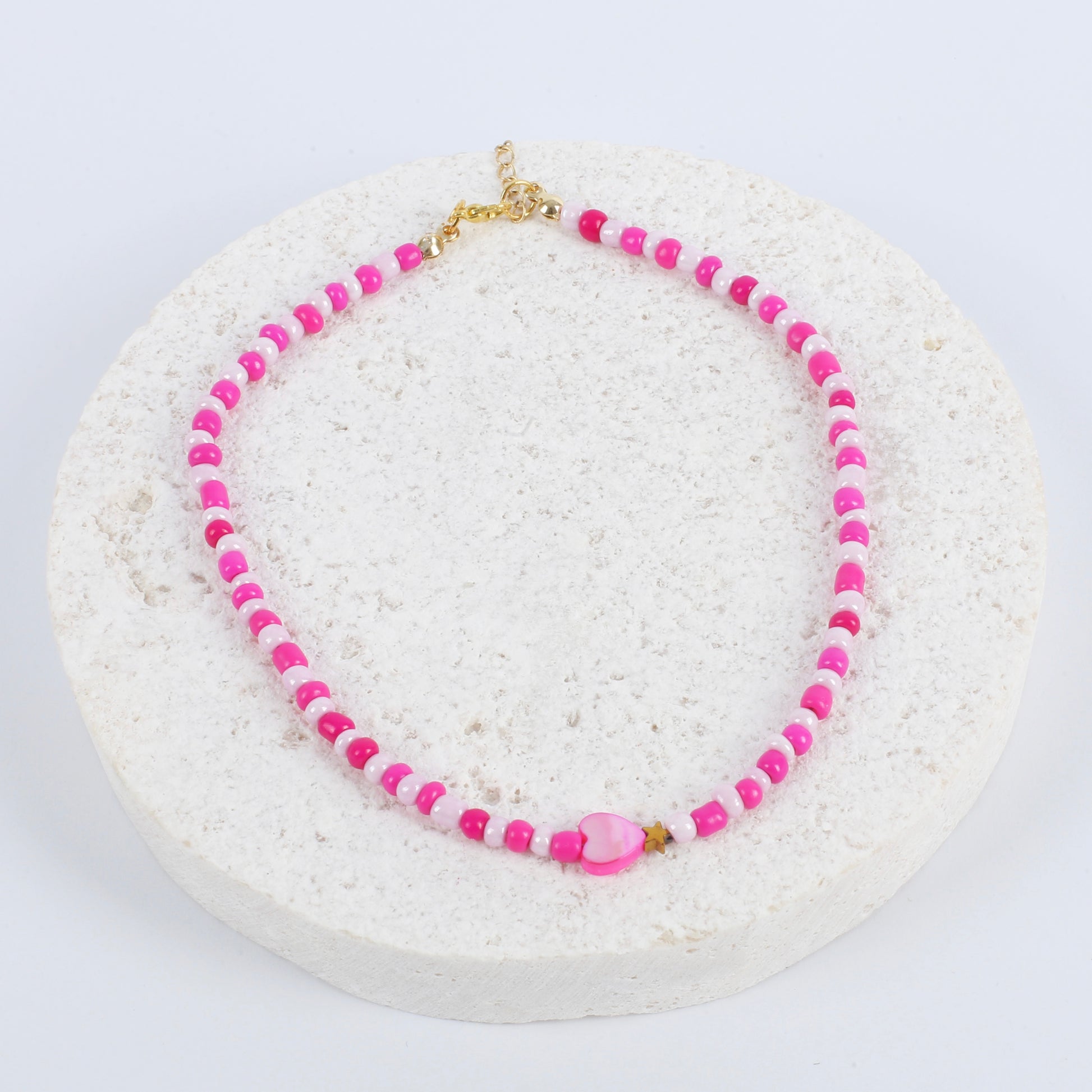 Fuschia heart necklace