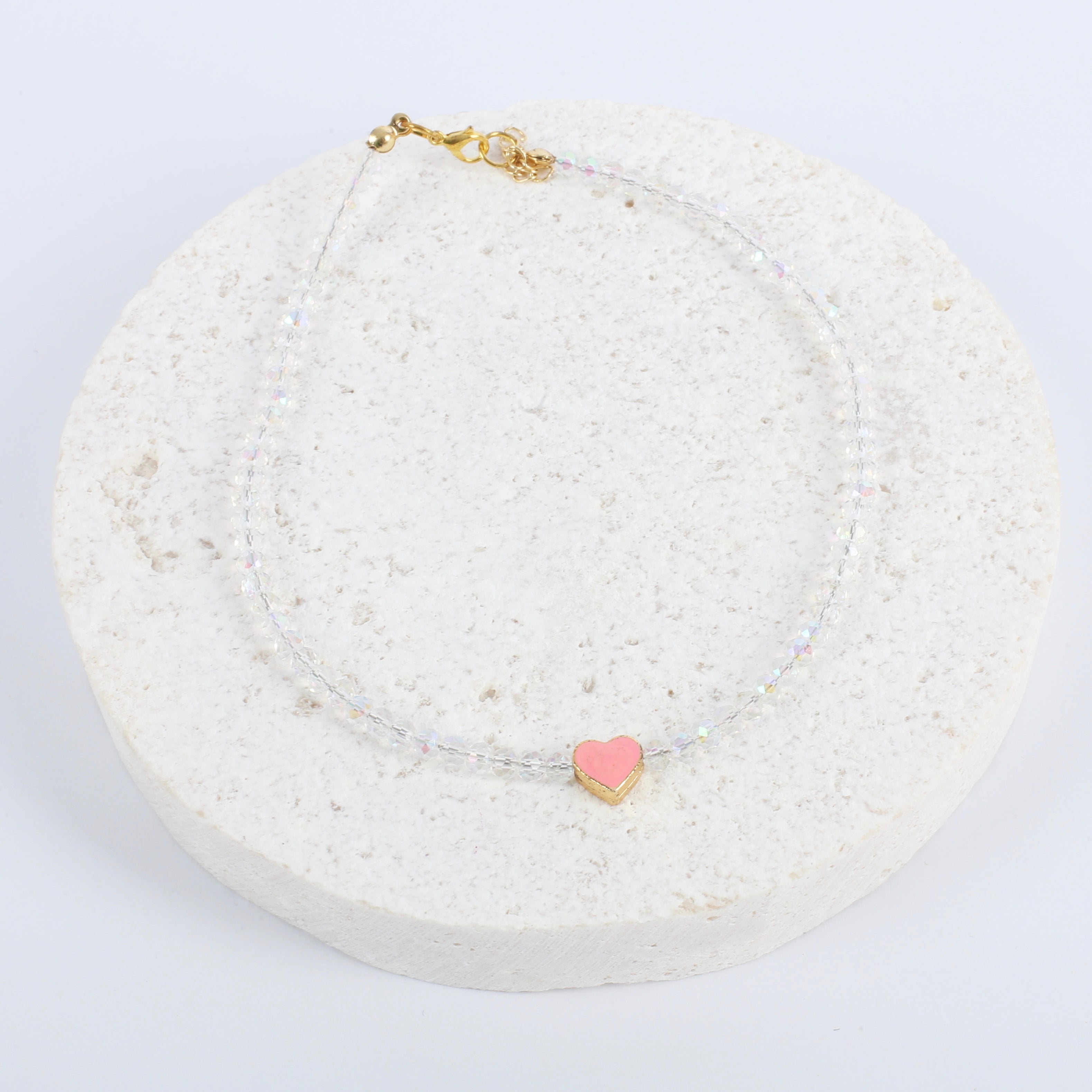 Transluscent hearts necklace