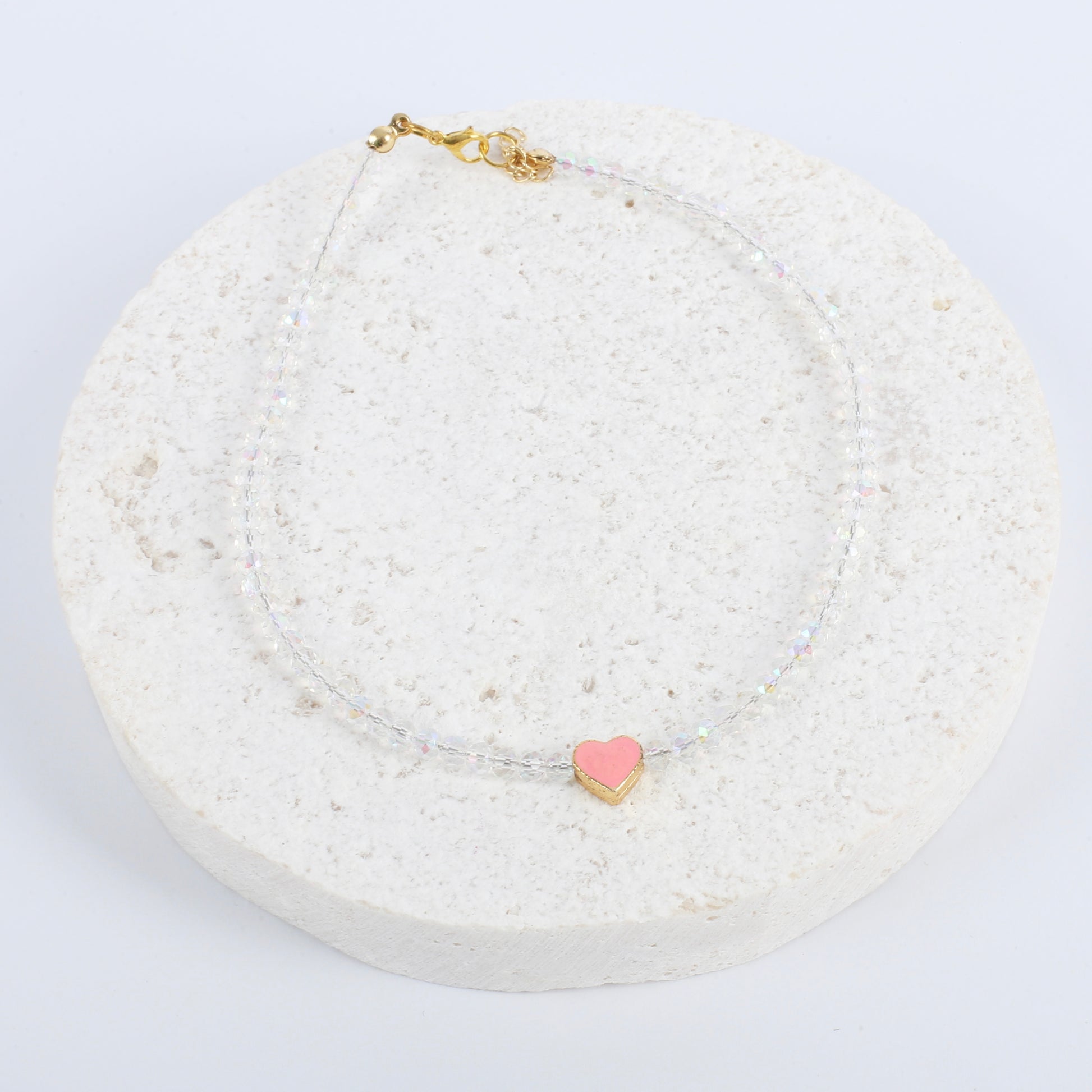 Transluscent hearts necklace