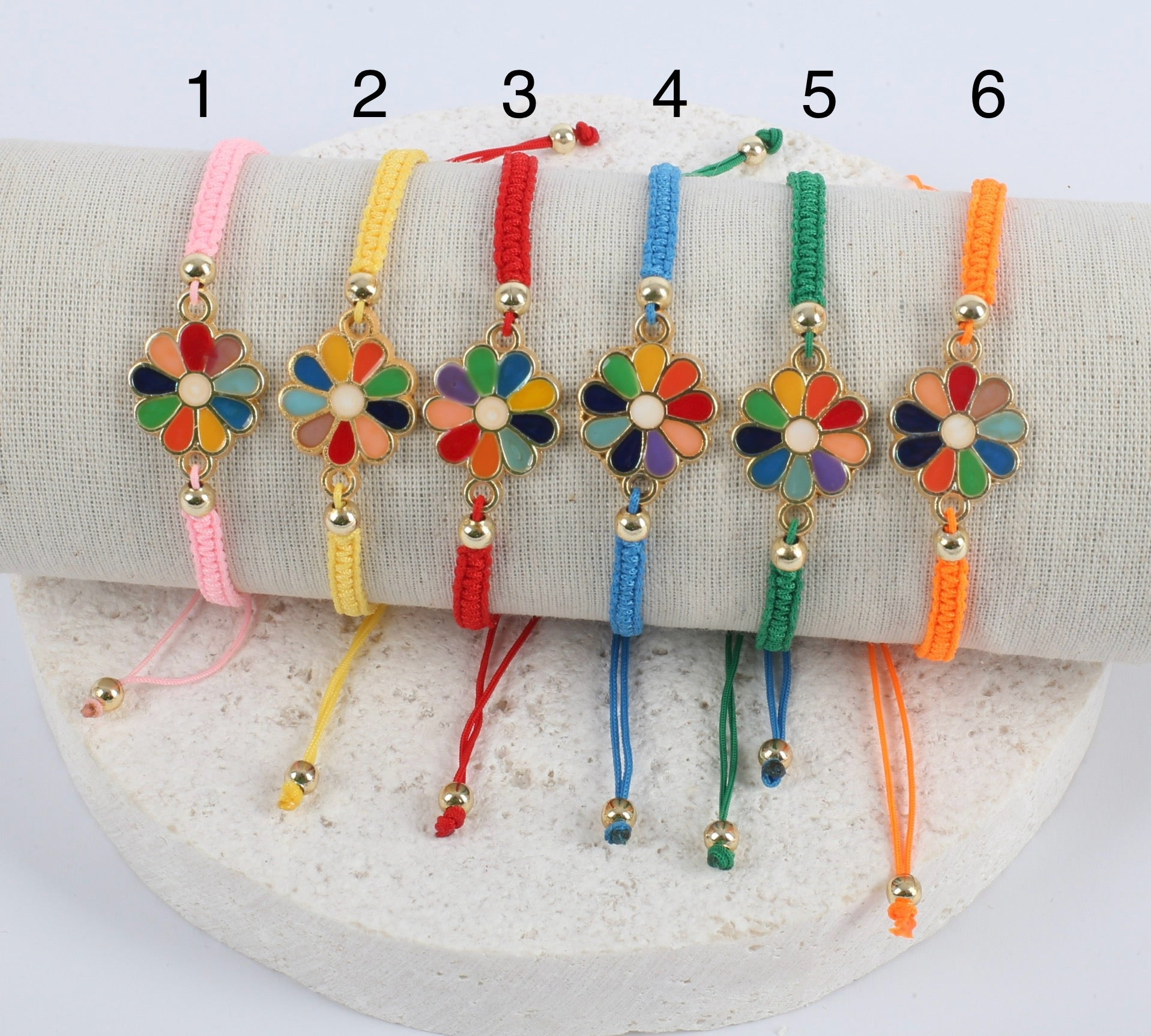 Rainbow flower bracelet