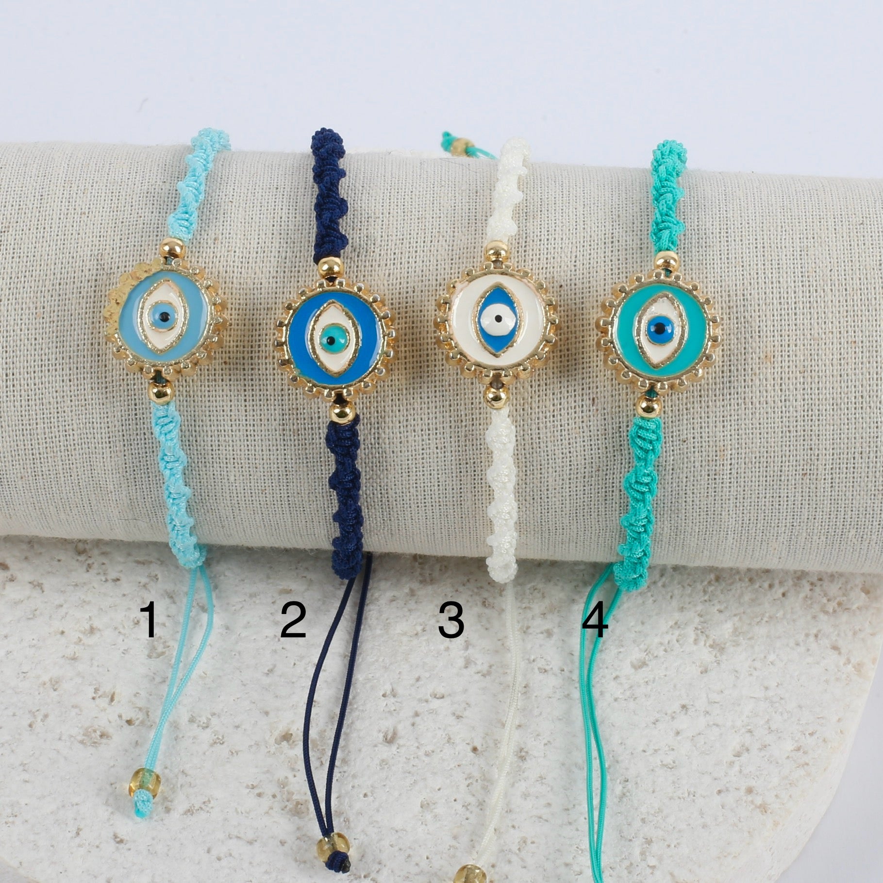 Round evil eye bracelet