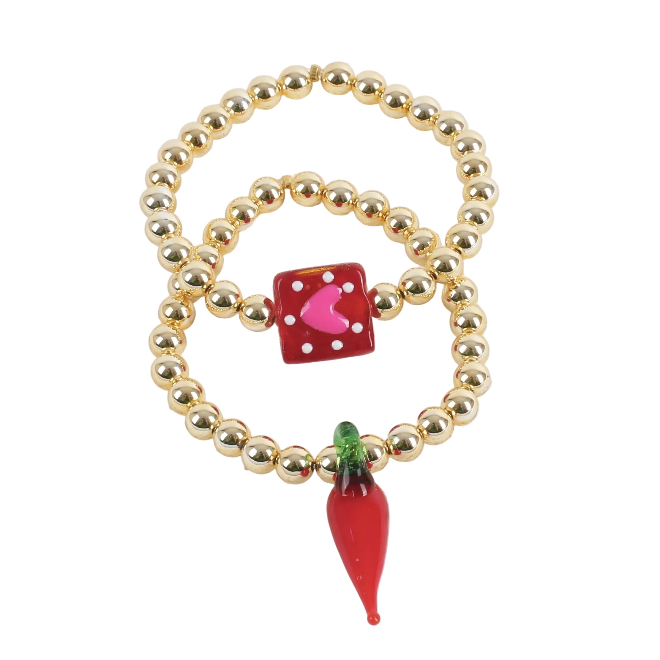 Red hot chilly peppers set of 2 bracelets