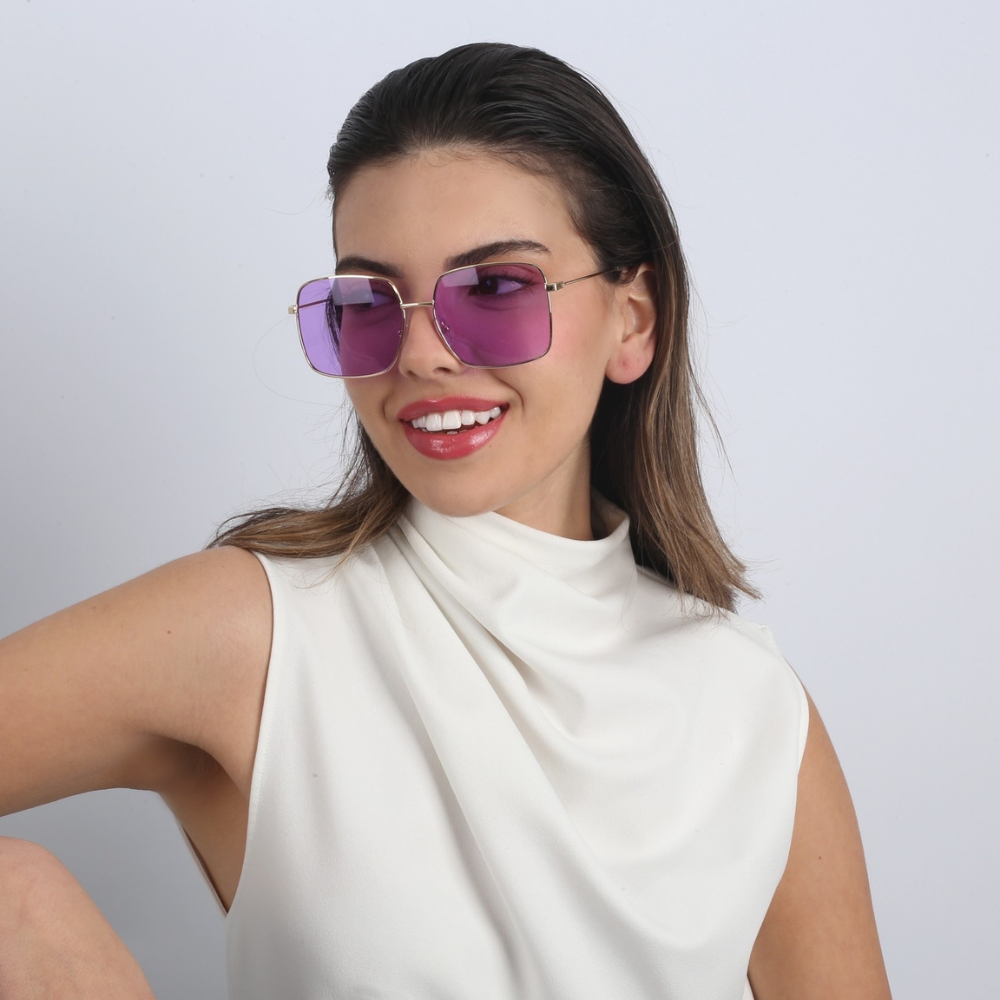 Purple oversized square sunglasses