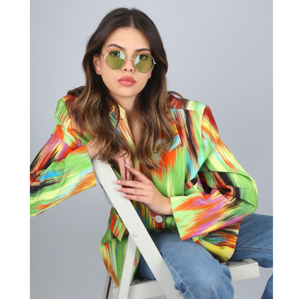 Grass green round sunglasses