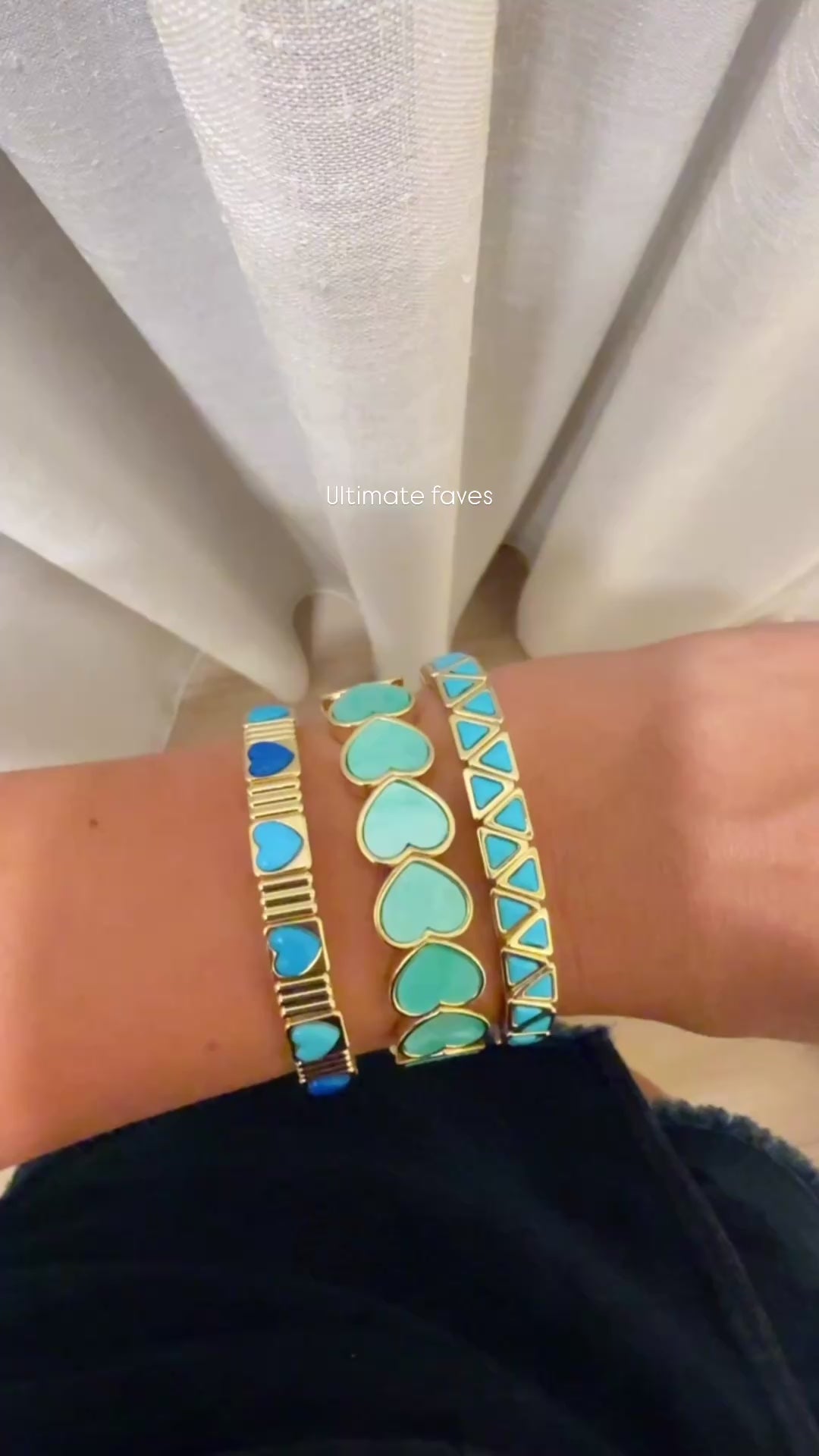 Triangle turquoise enamel bracelet